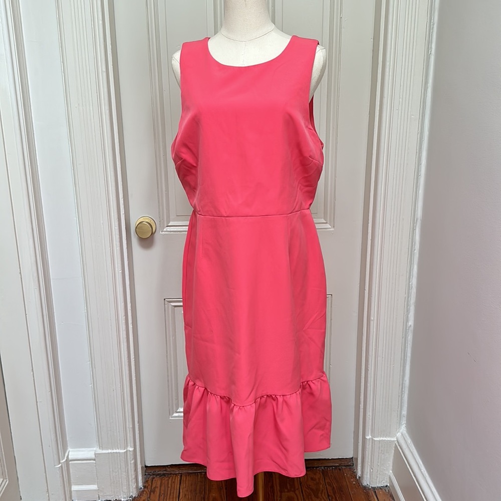Coral ASOS Dress with Ruffle hem